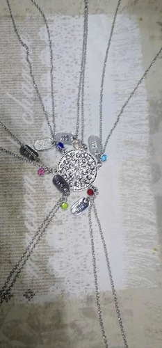 Sjx Collar Mejores Amigos Set 6 Piezas Bff Color Plateado