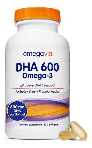 Suplementos Omegavia Dha 600 Mg De Omega 3 Ultrapuro Y 120 G