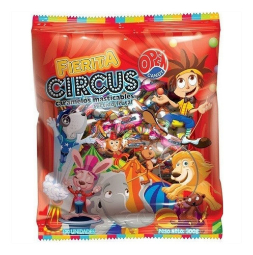 Caramelo Masticable Fierita Circus X300gr. - Cotillón Waf