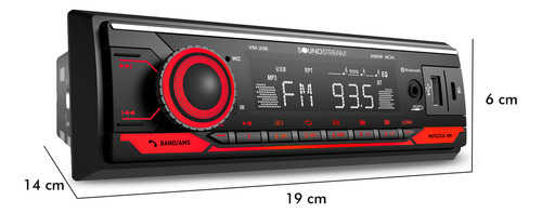 Autoestéreo 1 Din Soundstream Vm-20b Bluetooth Rgb