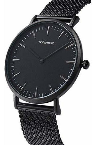 Reloj Tonnier De Acero Inoxidable Negro