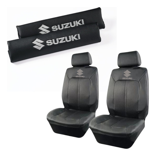 Funda Pick Up Camioneta Ecocuero + Cubre Cintos Logo Suzuki