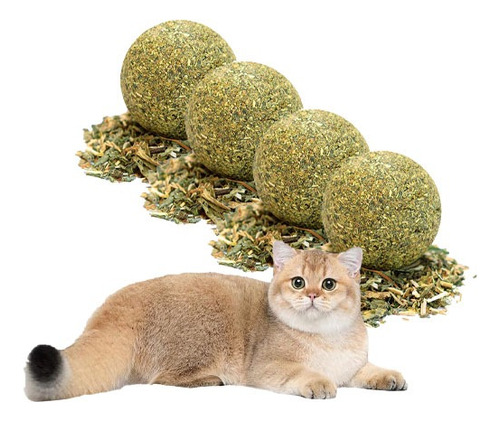 X4 Bola Catnip Para Gatos Juguetes De Gato Snack Para Gatos Color X4 Catnip Verde X-313