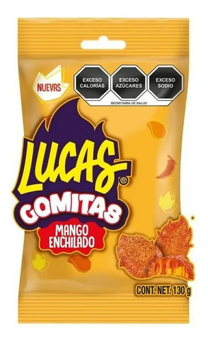 3 Pza Dulces Gomitas Lucas Sabor Mango Enchilado 130 G