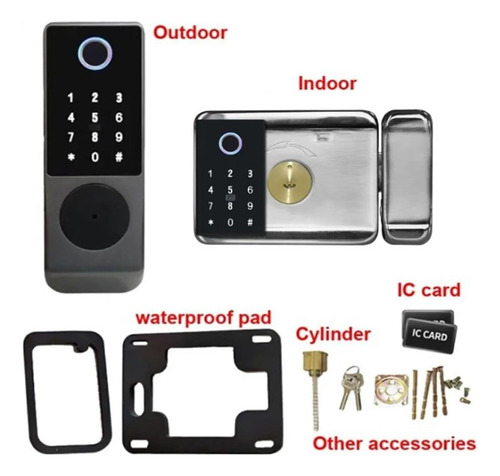Cerradura Inteligente Doble Bloqueo Tuyaapp Wifi Exterior