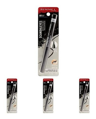 Eyeliner Rimmel Scandaleyes Negro, Pack De 4