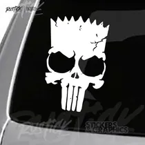 Comprar Calcomanía Ploteo Bart Punisher Simpsons Calcos Tuning 30cm