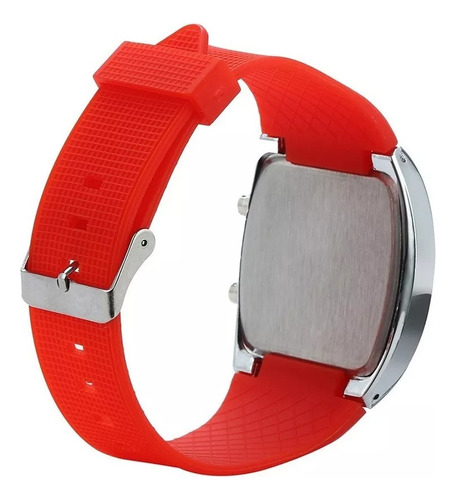 Reloj Aviador Led Premium Tipo Velocimetro Rojo Y Plata