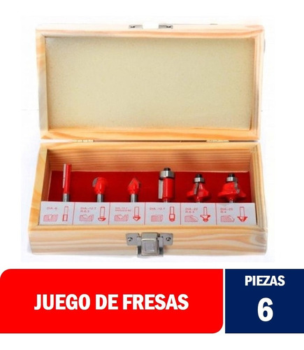 Juego De Fresas Para Ruteadora 6 Piezas Con Estuche Uyustool