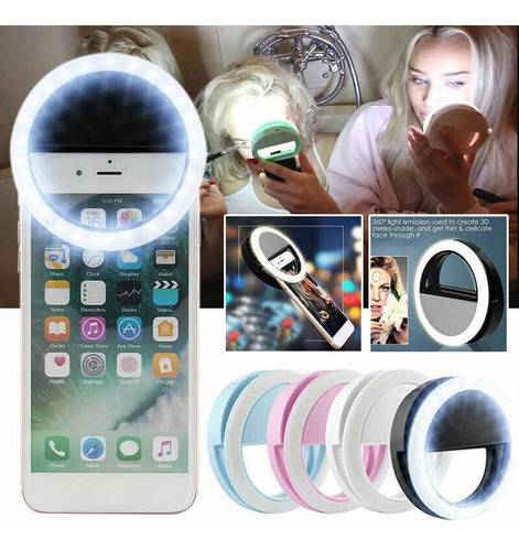 Aro De Luz Led Para Selfies, Tablet, Adaptable Con Con Clic