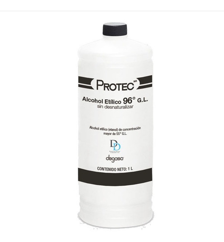 Alcohol Etilico 96° Protec Para Mecheros 1 L