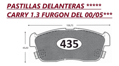 Pastillas Delanteras Carry 1.3-furgon -00/05 Leer***