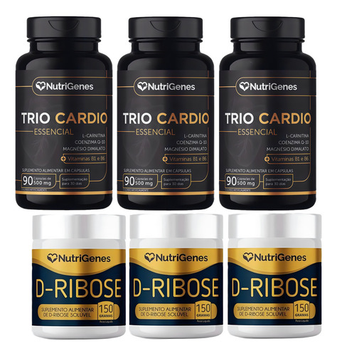 3x Solução De Sinatra - Trio Cardio + D- Ribose Nutrigenes