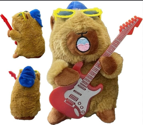 Peluche Carpincho Capibara Canta Baila Y Habla Repite Marrón Claro