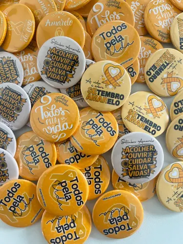 Botton Setembro Amarelo Botum Boton Broche - Pin 5,5cm 12un