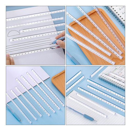 Regla Triangular Transparente Con Forma De Triángulo, 10 Uni