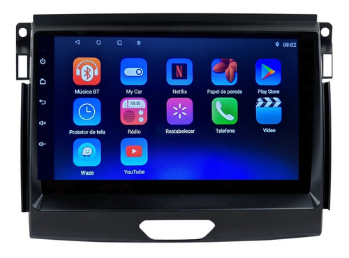 Imagem 4 de 10 de Multimidia Ford Ranger 2017 2018 19 4k Android Tv Cam Re