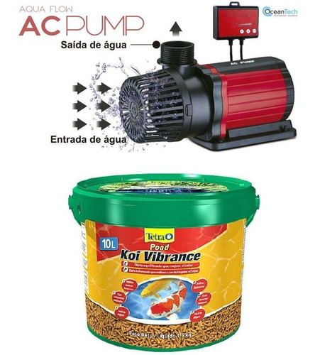 Kit Bomba Subm. Ac-20000 220v+ Tetra Pond Koi Vibrance 1500g