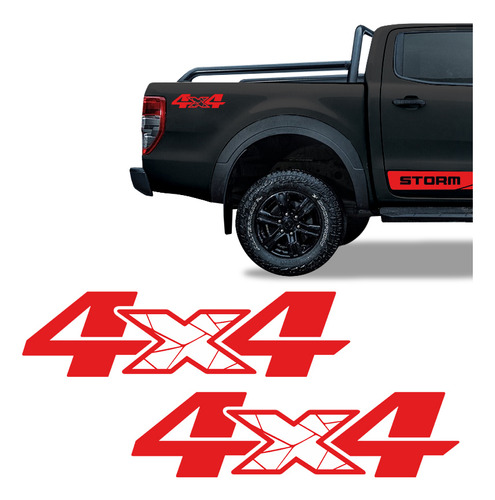 Adesivos 4x4 Ranger Storm 2020 2021 2022 Emblema Vermelho