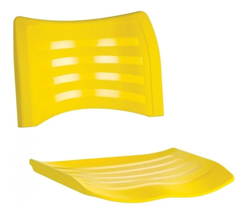 Imagem 2 de 5 de Assento Encosto Plástico Amarelo Cadeira Fixa Iso