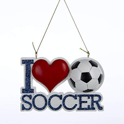 Amor Del Corazon Del Brillo De Futbol I Ornamentos De N...