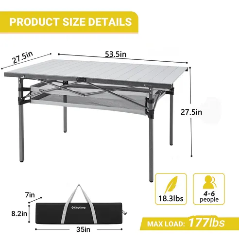 Kingcamp Amplio Rollo Compacto De Aluminio Para 4-6 Personas