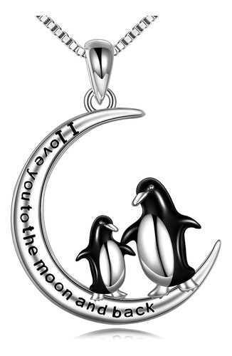 Luhe Pingüino Collar Plata De Ley 925 Animal Lindo Madre E