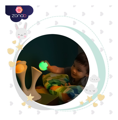 Lampara Niños Bebé Luz Noche Recamara Buro Pelotas Luminosas