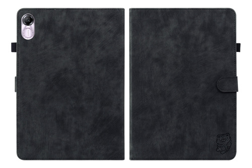 Capa De Tablet De Couro Em Relevo Preta Para Honor Pad X8 Pr