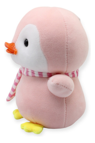 Pinguino De Peluche Rosa Con Bufanda Suave Juguete De 20cm
