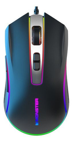 Mouse Gamer Monster Rgb Gaming Kmh7-mbk Color Negro
