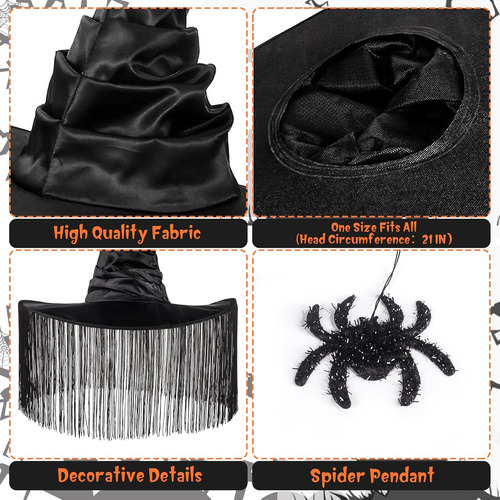 Sombrero De Bruja Justotry Para Disfraz De Halloween P/mujer