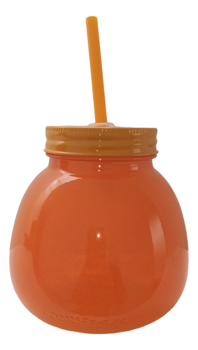 Tarro De Vidrio Con Tapa Y Popote Garfield Nickelodeon 700ml