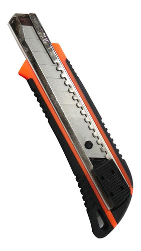Cutter Trincheta Retractil Guia Metalica 18mm Mango Goma