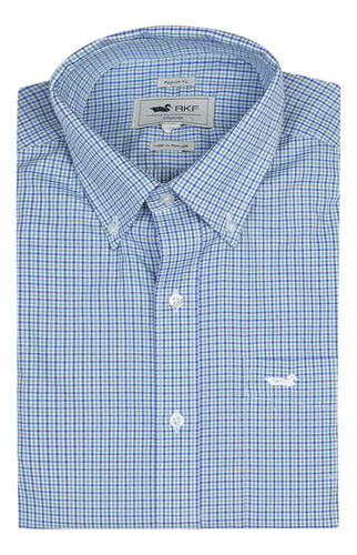 Camisa Easyiron Hombre Cuello Button-down Azul Rockford