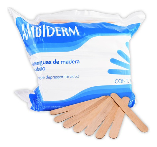 Abatelenguas De Madera Ambiderm 500 Pzas