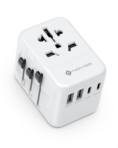 Novoo Adaptador De Corriente Viaje Universal Cargador 4usb