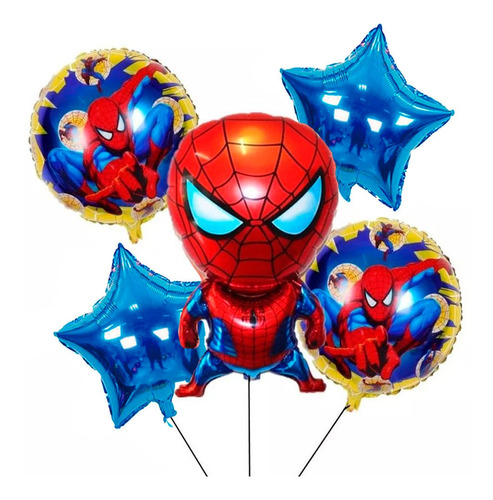 5 Globos Metalicos Spider Man Fiesta Decoracion Cumpleaños
