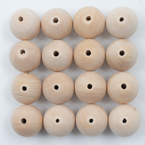 Esferas /bolitas De Madera De 26mm X 50 U. Manualidades