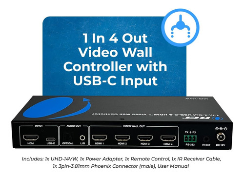 Video Wall Hdmi 2x2 Multiples Modos De Pantalla