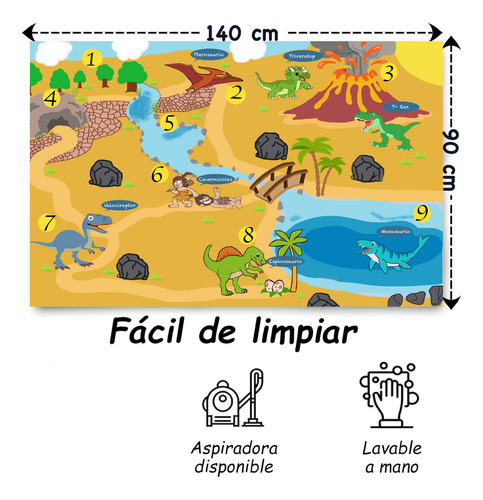 Set2 Tapete Educativo Alfombra Animada Dinosaurio Abc Pista Ciudad