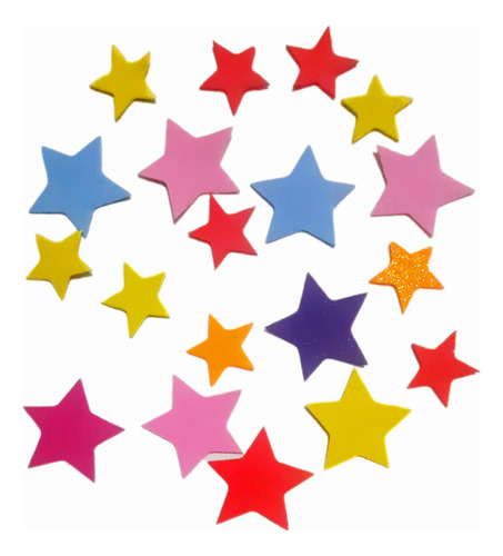 Estrellas Multicolores En Goma Eva. Pack X 250 Unid. + Otras