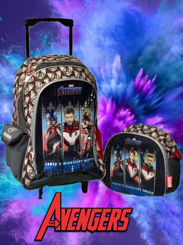 Imagen 1 de 4 de Set Escolar De Maleta Y Lonchera Avengers Endgame*