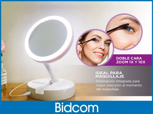 Espejo De Maquillaje Gadnic Con Aumento Y Luz Led Recargable