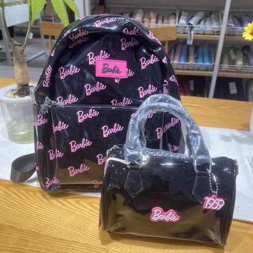 Mochila Miniso Barbie Para Mujer, De Poliuretano, Alta Capac