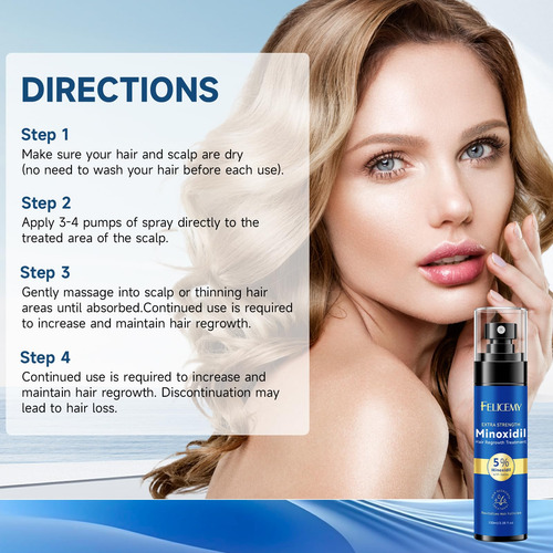 Minoxidil Spray Felicemy 5% Para El Crecimiento Del Cabello