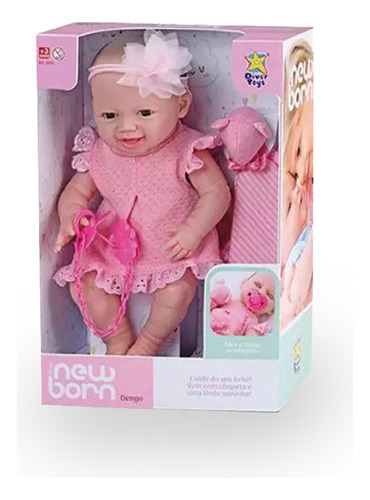 Bebote New Born Con Vestido Y Chupete Divertoys Ikdiv078