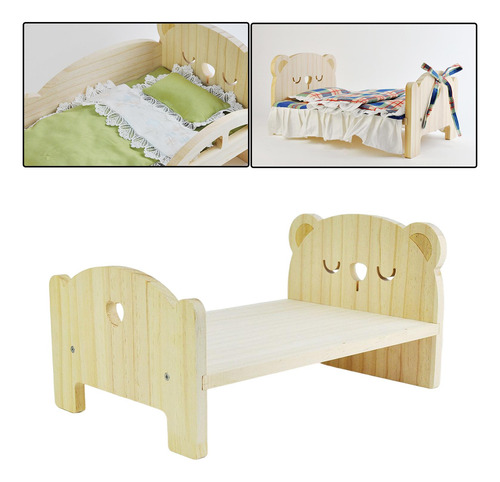 Mini Muebles Para Casa De Muñecas, Cama De Oso Durmiente