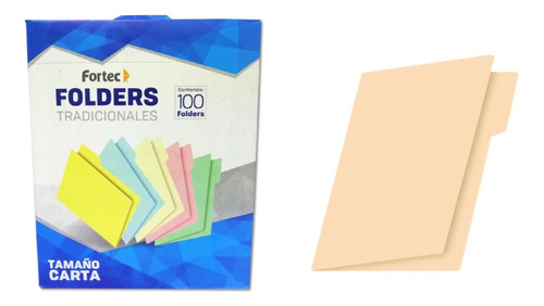 Folder Tamaño Carta Color Crema Marca Apsa Caja Con 100 Pzas