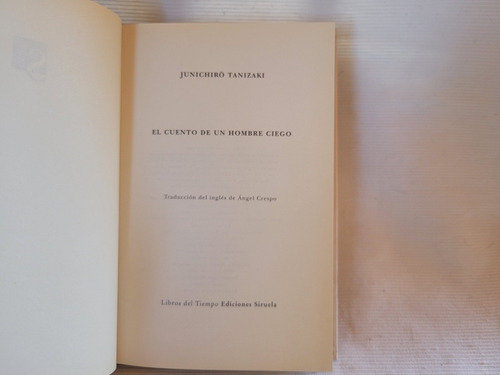 Imagen 4 de 5 de Cuento De Un Hombre Ciego Junichiro Tanizaki Siruela T/dura
